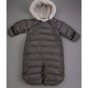 7AM Enfant Doudoune One Piece Infant Snowsuit Bunting Beige‎ Brown Size 6-12mos